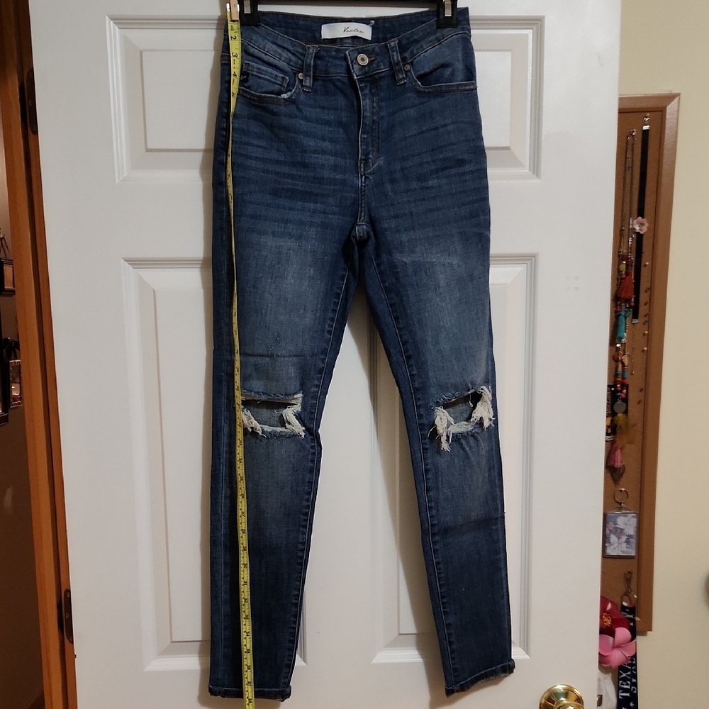 Kancan Women's Blue Distressed Jeans